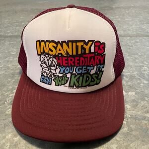 Vintage Insanity Is Hereditary You Get It From Your Kids Trucker Hat 80s Retro